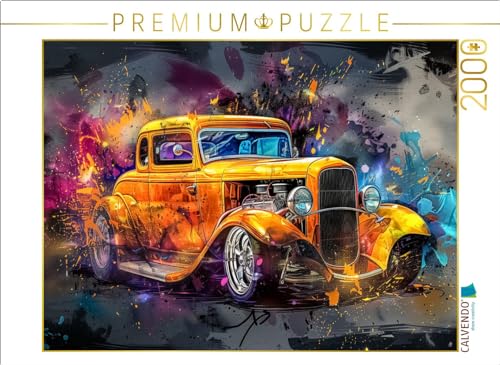 CALVENDO Puzzle EIN Motiv aus dem Kalender Hot Road - Oldtimer durch eine KI im neuen Gewand | 1000 Teile Lege-Größe 64 x 48 cm Foto-Puzzle für glückliche Stunden von CALVENDO