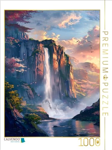 CALVENDO Puzzle EIN Motiv aus dem Kalender Titanen der Natur - Majestätische Wasserfälle im Anime - Stil | 1000 Teile Lege-Größe 48 x 64 cm Foto-Puzzle für glückliche Stunden von CALVENDO