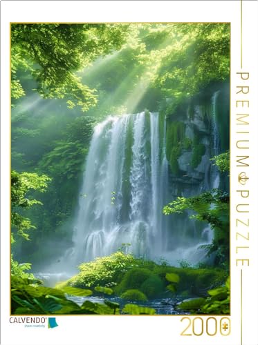 CALVENDO Puzzle EIN Motiv aus dem Kalender Titanen der Natur - Majestätische Wasserfälle im Anime - Stil | 2000 Teile Lege-Größe 67 x 90 cm Foto-Puzzle für glückliche Stunden von CALVENDO