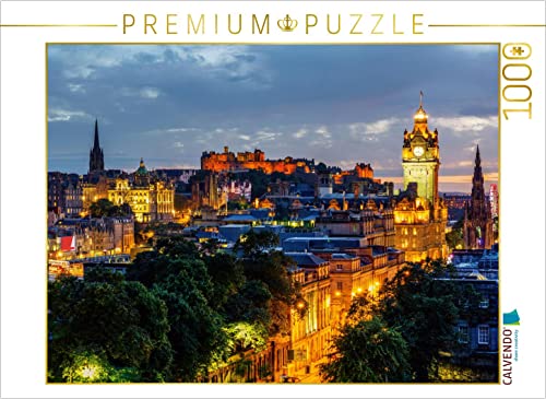 CALVENDO Puzzle Edinburgh bei Nacht 1000 Teile Puzzle quer | 1000 Teile Lege-Größe 64 x 48 cm Foto-Puzzle für glückliche Stunden von CALVENDO