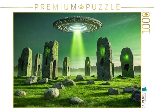 CALVENDO Puzzle Eine UFO errichtet Steinkreise | 1000 Teile Lege-Größe 64 x 48 cm Foto-Puzzle für glückliche Stunden von CALVENDO