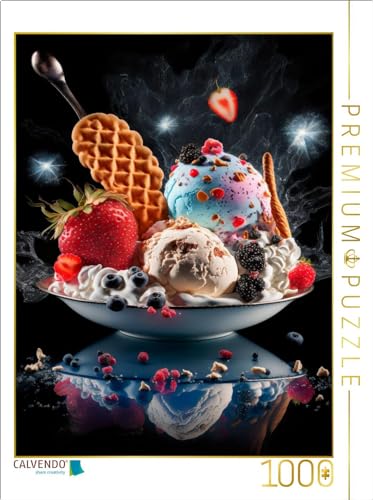 CALVENDO Puzzle Eiscreme mit Früchten | 1000 Teile Lege-Größe 48 x 64 cm Foto-Puzzle für glückliche Stunden von CALVENDO