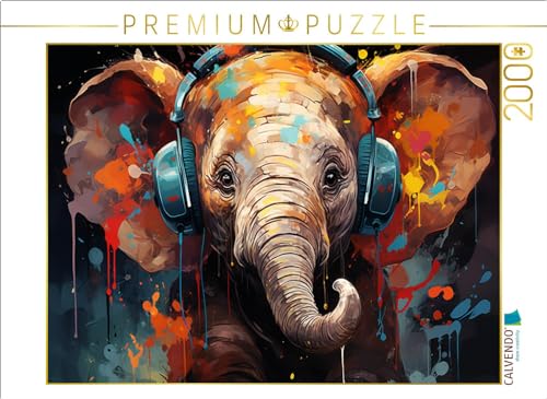 CALVENDO Puzzle ElefantenTrompete | 2000 Teile Lege-Größe 90 x 67 cm Foto-Puzzle für glückliche Stunden von CALVENDO