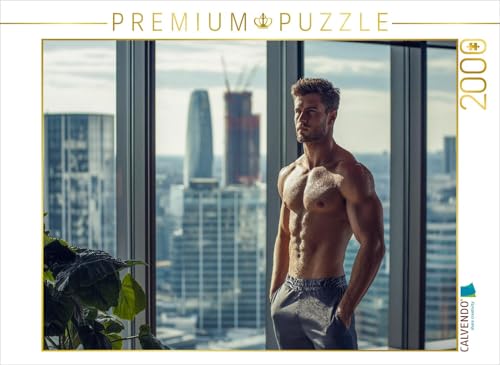 CALVENDO Puzzle Erfolgreicher, sportlicher Geschäftsmann – Junger Mann mit Sixpack im Penthouse | 2000 Teile Lege-Größe 90 x 67 cm Foto-Puzzle für glückliche Stunden von CALVENDO