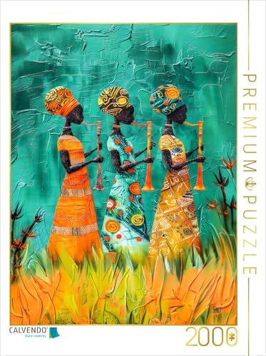 CALVENDO Puzzle Farbenfrohe afrikanische Damen Spielen Musik | 2000 Teile Lege-Größe 67 x 90 cm Foto-Puzzle für glückliche Stunden von CALVENDO