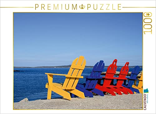 CALVENDO Puzzle Farbige Stühle am Strand, Kanada 1000 Teile Puzzle quer | Lege-Größe cm Foto-Puzzle für glückliche Stunden CALVENDO Puzzle Farbige Stühle am Strand, Kanada 1000 Teile Puzzle quer | Lege-Größe cm Foto-Puzzle für glückliche Stunden von CALVENDO