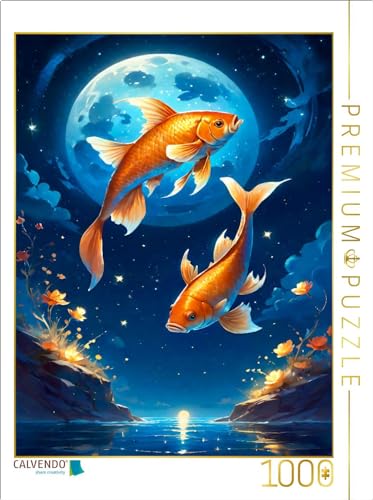 CALVENDO Puzzle Fische (19. Februar - 20. März) | 1000 Teile Lege-Größe 48 x 64 cm Foto-Puzzle für glückliche Stunden von CALVENDO