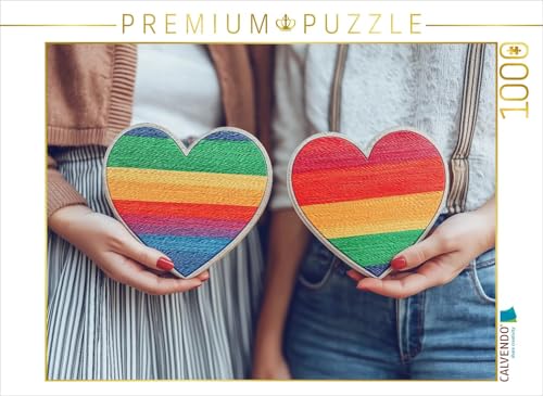 CALVENDO Puzzle Herzen in Regenbogenfarben als Symbol der LGBTQ-Community | 1000 Teile Lege-Größe 64 x 48 cm Foto-Puzzle für glückliche Stunden von CALVENDO