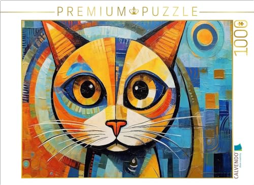 CALVENDO Puzzle Katze Im Stil von Pablo Picasso | 1000 Teile Lege-Größe 64 x 48 cm Foto-Puzzle für glückliche Stunden von CALVENDO