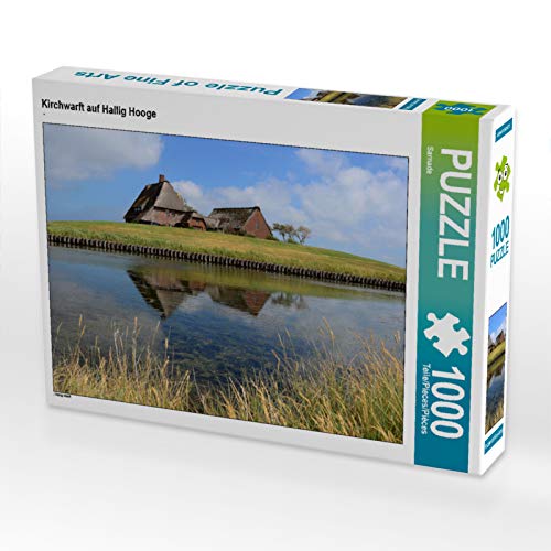 CALVENDO Puzzle Kirchwarft auf Hallig Hooge 1000 Teile Lege-Größe 64 x 48 cm Foto-Puzzle Bild von Sarnade von CALVENDO