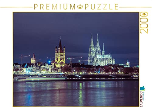 CALVENDO Puzzle Köln bei Nacht 2000 Teile Puzzle quer | 2000 Teile Lege-Größe 90 x 67 cm Foto-Puzzle für glückliche Stunden von CALVENDO