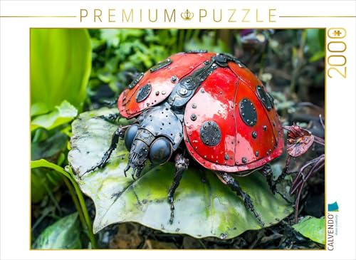 CALVENDO Puzzle Kunstvoller Metall-Marienkäfer: Einzigartige Garten-Deko aus recyceltem Material | 2000 Teile Lege-Größe 90 x 67 cm Foto-Puzzle für glückliche Stunden von CALVENDO