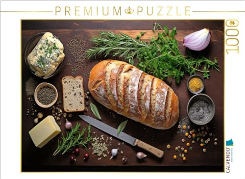 CALVENDO Puzzle Leckeres Brot mit Kräutern | 1000 Teile Lege-Größe 64 x 48 cm Foto-Puzzle für glückliche Stunden von CALVENDO