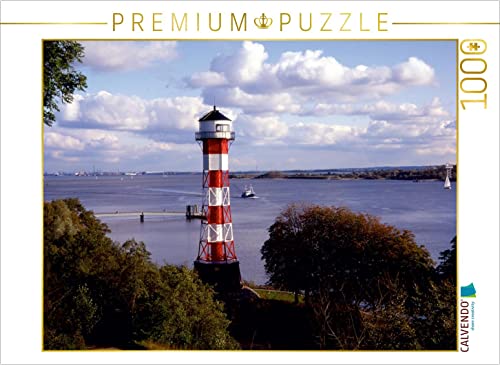 CALVENDO Puzzle Leuchtturm Wittenbergen, Elbe 1000 Teile Puzzle quer | 1000 Teile Lege-Größe 64 x 48 cm Foto-Puzzle für glückliche Stunden von CALVENDO