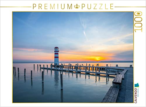 CALVENDO Puzzle Leuchtturm in Podersdorf am Neusiedler See (Österreich) 1000 Teile Puzzle quer | 1000 Teile Lege-Größe 64 x 48 cm Foto-Puzzle für glückliche Stunden von CALVENDO