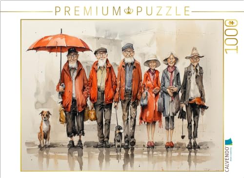 CALVENDO Puzzle Lustige Rentner - der Bus kommt gleich | 1000 Teile Lege-Größe 64 x 48 cm Foto-Puzzle für glückliche Stunden von CALVENDO