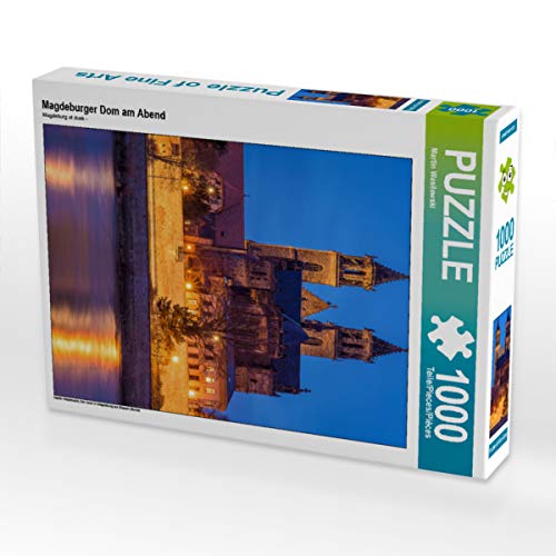 CALVENDO Puzzle Magdeburger Dom am Abend 1000 Teile Lege-Größe 48 x 64 cm Foto-Puzzle Bild von Martin Wasilewski von CALVENDO