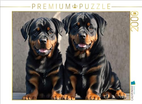 CALVENDO Puzzle Majestätische Rottweiler - Voller Kraft und Loyalität | 2000 Teile Lege-Größe 90 x 67 cm Foto-Puzzle für glückliche Stunden von CALVENDO