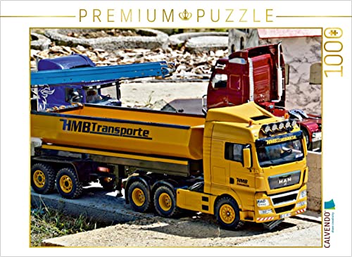 CALVENDO Puzzle Man LKW gelb 1000 Teile Puzzle quer | 1000 Teile Lege-Größe 64 x 48 cm Foto-Puzzle für glückliche Stunden von CALVENDO