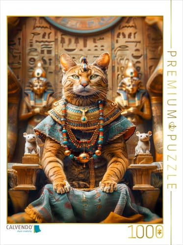 CALVENDO Puzzle Mauhotep Katze in der faszinierenden Welt der Pharaonen | 1000 Teile Lege-Größe 48 x 64 cm Foto-Puzzle für glückliche Stunden von CALVENDO