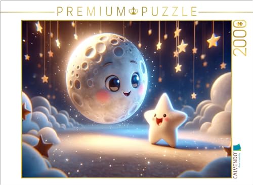 CALVENDO Puzzle Mondgespräche: Der kleine Stern und der Mond | 1000 Teile Lege-Größe 64 x 48 cm Foto-Puzzle für glückliche Stunden von CALVENDO