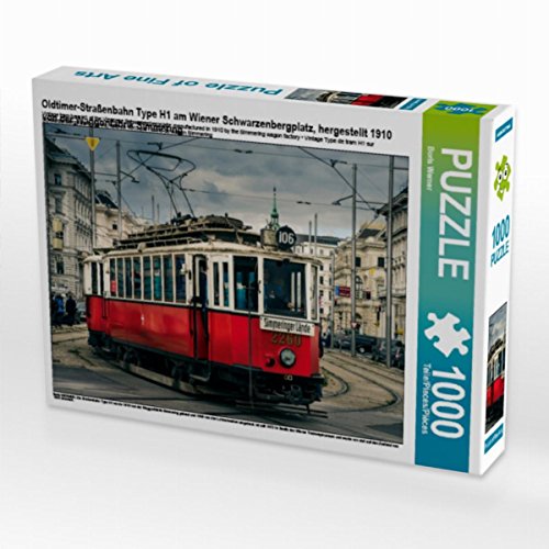 CALVENDO Puzzle Oldtimer-Straßenbahn Type H1 am Wiener Schwarzenbergplatz, hergestellt 1910 von der Waggonfabrik Simmering 1000 Teile Lege-Größe 64 x 48 cm Foto-Puzzle Bild von Boris Werner von CALVENDO