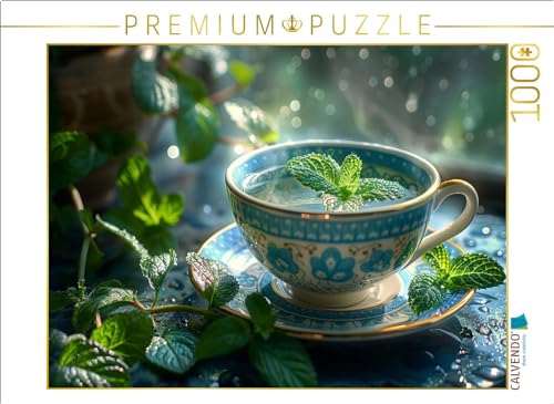 CALVENDO Puzzle Pfefferminztee in der Tasse | 1000 Teile Lege-Größe 64 x 48 cm Foto-Puzzle für glückliche Stunden von CALVENDO