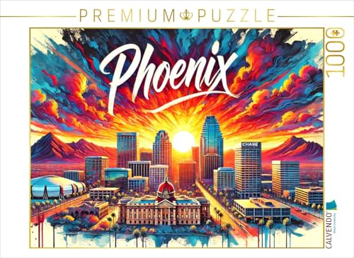 CALVENDO Puzzle Phoenix – Lebendige Tuscheansicht | 1000 Teile Lege-Größe 64 x 48 cm Foto-Puzzle für glückliche Stunden von CALVENDO