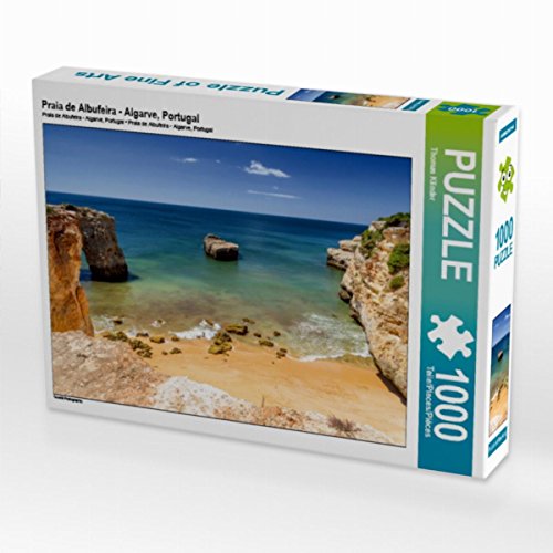 CALVENDO Puzzle Praia de Albufeira - Algarve, Portugal 1000 Teile Puzzle quer | 1000 Teile Lege-Größe 64 x 48 cm Foto-Puzzle für glückliche Stunden von CALVENDO