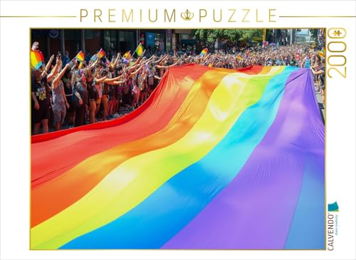 CALVENDO Puzzle Regenbogenfahne auf LGBTQ-Parade oder CSD | 2000 Teile Lege-Größe 90 x 67 cm Foto-Puzzle für glückliche Stunden von CALVENDO