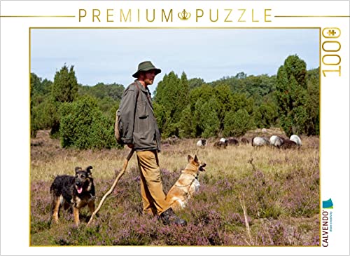 CALVENDO Puzzle Schäfer mit Heidschnuckenherde 1000 Teile Lege-Größe 64 x 48 cm Foto-Puzzle Bild von Siegfried Kuttig von CALVENDO