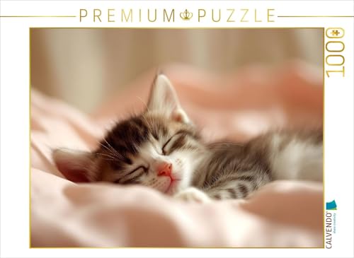 CALVENDO Puzzle Schlafendes Katzenbaby | 1000 Teile Lege-Größe 64 x 48 cm Foto-Puzzle für glückliche Stunden von CALVENDO