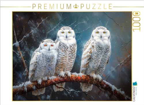 CALVENDO Puzzle Schnee-Eulen | 1000 Teile Lege-Größe 64 x 48 cm Foto-Puzzle für glückliche Stunden von CALVENDO