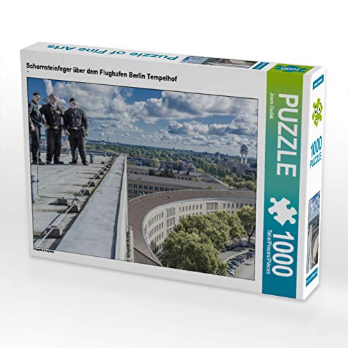 CALVENDO Puzzle Schornsteinfeger über dem Flughafen Berlin Tempelhof 1000 Teile Puzzle quer | 1000 Teile Lege-Größe 64 x 48 cm Foto-Puzzle für glückliche Stunden von CALVENDO