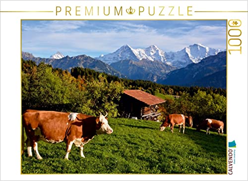CALVENDO Puzzle Schweizer Kühe 1000 Teile Lege-Größe 64 x 48 cm Foto-Puzzle Bild von Bettina Schnittert von CALVENDO