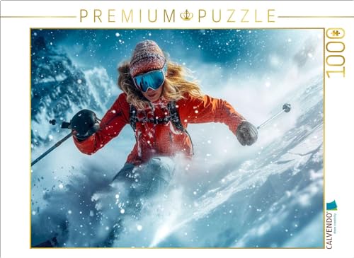 CALVENDO Puzzle Skifahren, Pure Leidenschaft | 1000 Teile Lege-Größe 64 x 48 cm Foto-Puzzle für glückliche Stunden von CALVENDO