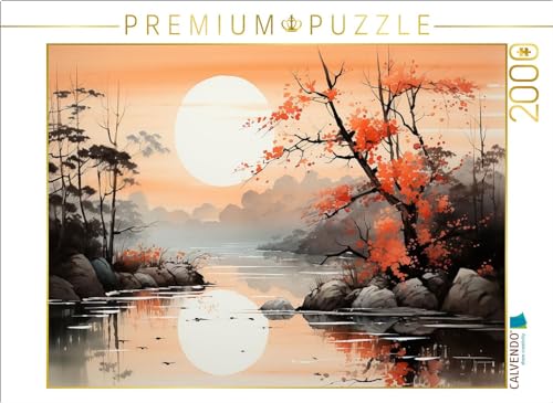 CALVENDO Puzzle Sonnenuntergang am See | 1000 Teile Lege-Größe 64 x 48 cm Foto-Puzzle für glückliche Stunden von CALVENDO