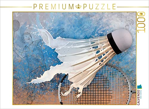 CALVENDO Puzzle Sport trifft Splash - Badminton 1000 Teile Puzzle quer | 1000 Teile Lege-Größe 64 x 48 cm Foto-Puzzle für glückliche Stunden von CALVENDO