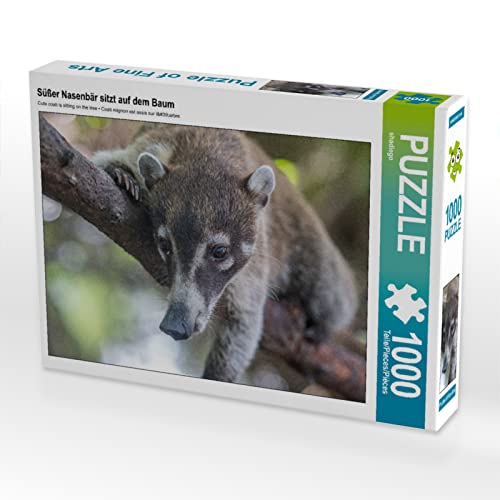 CALVENDO Puzzle Süßer Nasenbär sitzt auf dem Baum 1000 Teile Lege-Größe 64 x 48 cm Foto-Puzzle Bild von shadiego von CALVENDO