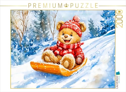 CALVENDO Puzzle Teddy rodelt mit Schlitten im Winter | 2000 Teile Lege-Größe 90 x 67 cm Foto-Puzzle für glückliche Stunden CALVENDO Puzzle Teddy rodelt mit Schlitten im Winter | 2000 Teile Lege-Größe 90 x 67 cm Foto-Puzzle für glückliche Stunden von CALVENDO