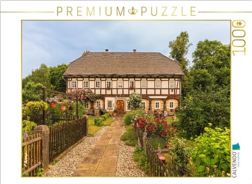 CALVENDO Puzzle Umgebindehaus in Großschönau (1352 gegründet) hat ca. 660 Umgebindehäuser welche als Unikate erhalten sind. | 1000 Teile Lege-Größe 64 x 48 cm Foto-Puzzle für glückliche Stunden von CALVENDO