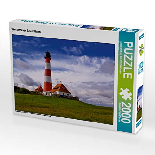 CALVENDO Puzzle Westerhever Leuchtturm 2000 Teile Lege-Größe 90 x 67 cm Foto-Puzzle Bild von Angela Dölling, AD Design Photo + PhotoArt von CALVENDO