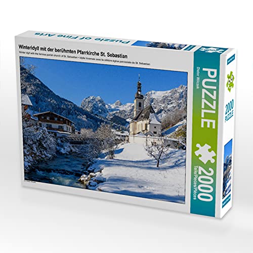 CALVENDO Puzzle Winteridyll mit der berühmten Pfarrkirche St. Sebastian 2000 Teile Lege-Größe 90 x 67 cm Foto-Puzzle Bild von Dieter Wilczek von CALVENDO