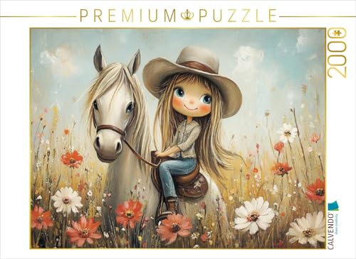 CALVENDO Puzzle Zauberhaftes Mädchen mit Pferd | 2000 Teile Lege-Größe 90 x 67 cm Foto-Puzzle für glückliche Stunden von CALVENDO