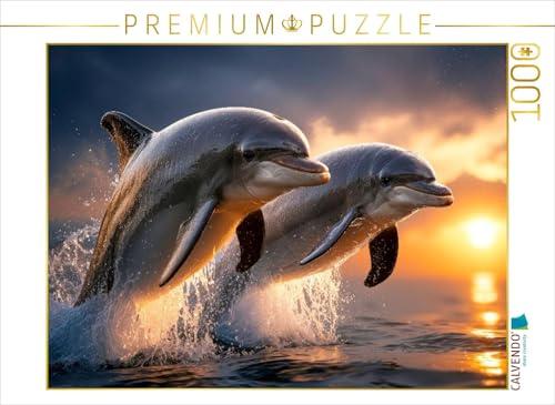 CALVENDO Puzzle Zwei Delfine im Sonnenuntergang | 1000 Teile Lege-Größe 64 x 48 cm Foto-Puzzle für glückliche Stunden CALVENDO Puzzle Zwei Delfine im Sonnenuntergang | 1000 Teile Lege-Größe 64 x 48 cm Foto-Puzzle für glückliche Stunden von CALVENDO