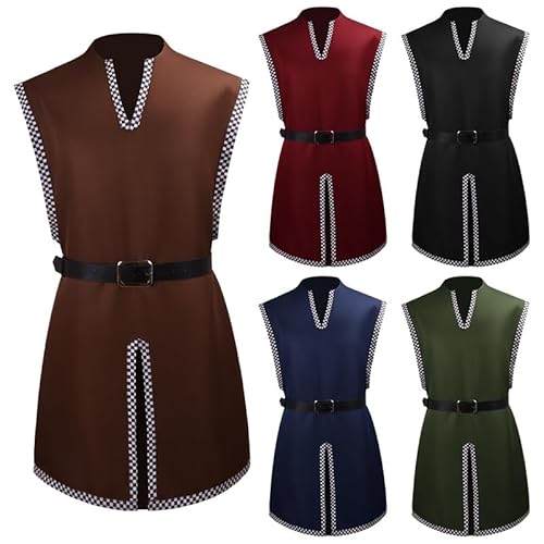 CAMDOM Herren-Tunika, Mittelalter-Ritter-Tunika, Renaissance, Wikinger-Krieger, LAR, ärmelloses Hemd, Halloween-Kostü CAMDOM Herren-Tunika, Mittelalter-Ritter-Tunika, Renaissance, Wikinger-Krieger, LAR, ärmelloses Hemd, Halloween-Kostü von CAMDOM
