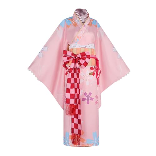 CAMDOM Lolita-Kostüm für Damen, Kimono, Cosplay, Druck, lang, Satin, Robe, Karneval, Halloween, Verkleidung von CAMDOM