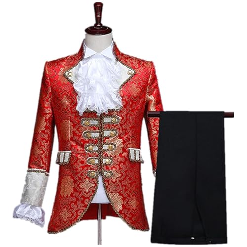 CAMDOM Viktorianische Herrenmantel Mittelalterlicher Palasthof Prinz Kostüm Steampunk Anzug Charmantes Bühnen Kostüm Cosplay Outfit Set Faschingskostüm CAMDOM Viktorianische Herrenmantel Mittelalterlicher Palasthof Prinz Kostüm Steampunk Anzug Charmantes Bühnen Kostüm Cosplay Outfit Set Faschingskostüm von CAMDOM
