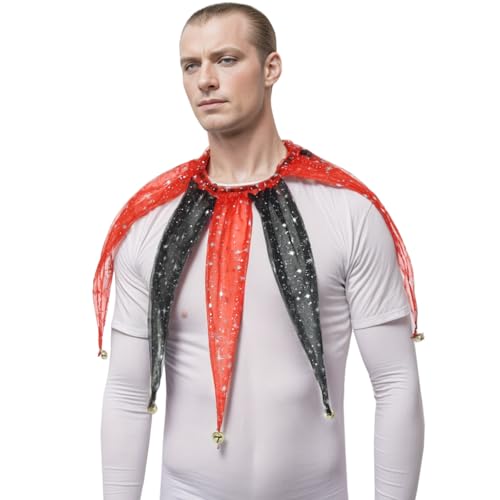 Viktorianischen Kragen Spitz Mesh Clownkragen Narren Halsstück mit Jingle Bell Neck Kostüme Weihnachten Karneval Cosplay Zubehör von CAMDOM