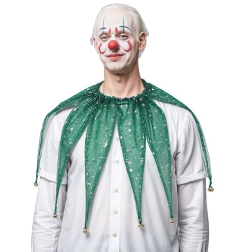 CAMDOM Viktorianischer Netzkragen für Erwachsene Spitzer Mesh Clown Kragen mit Glöckchen Karnevalskostüme Halskrause Zubehör für Halloween von CAMDOM